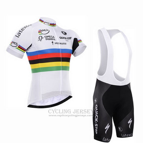2016 Cycling Jersey UCI World Champion Lider Quick Step White Short Sleeve and Bib Short